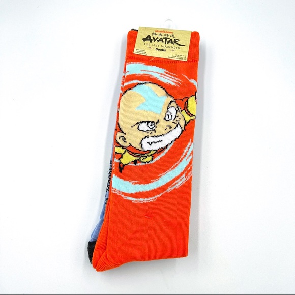 Nickelodeon Other - New Men’s Nickelodeon Avatar The Last Airbender Aang Appa Crew Socks Size 6-12